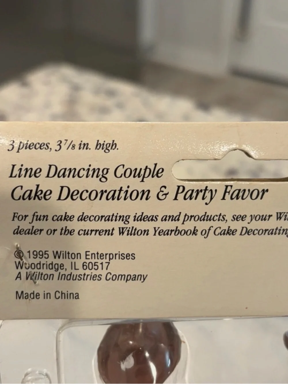 Vtg 95 Wilton Country Western Line Dancing Couple cake topper Stock No. 2113-360